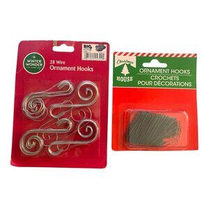 Winter Wonder Lane 28 Silver Wire Ornament Hooks Maybe 50ct Or  75  Green Hooks